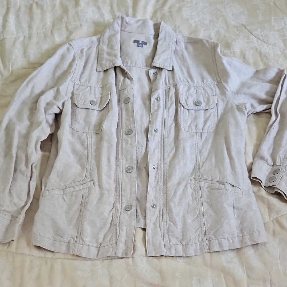 J. Jill Light Tan Utility Jacket